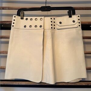 Evoke Women Aspen Leather Studded Mini Wrap Skirt